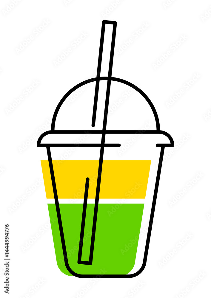 Illustration of cocktail. Summer image for holiday or vacation.