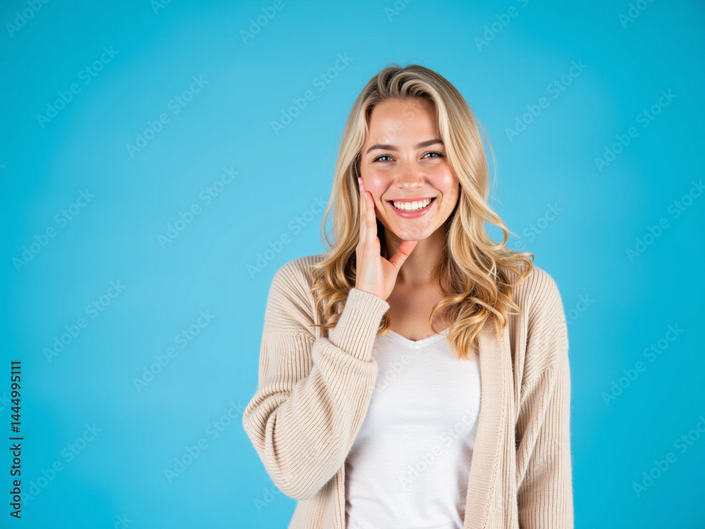 Happy Smiling Woman Posing on Blank Copy Space for Advertising Concept
Happy Smiling Woman Posing on Blank Copy Space for Advertising Concept