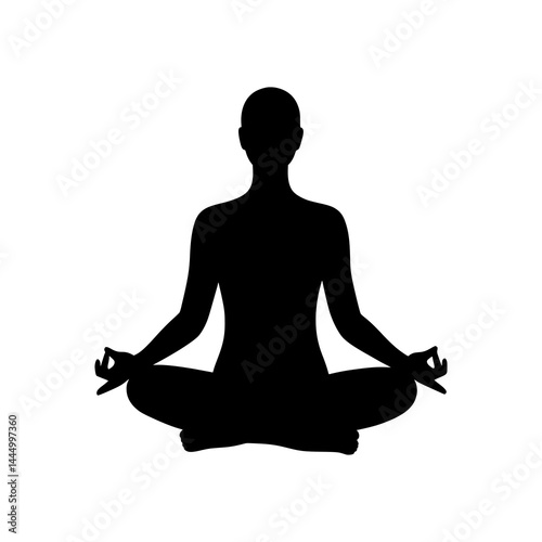 silhouette of a woman meditating