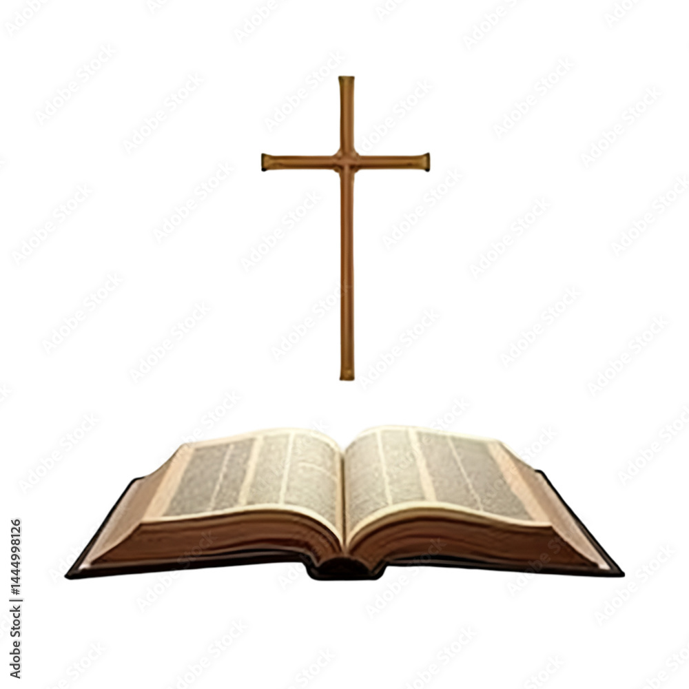 christian bible book with cross isolated on white or transparent png christian bible book with cross isolated on white or transparent png