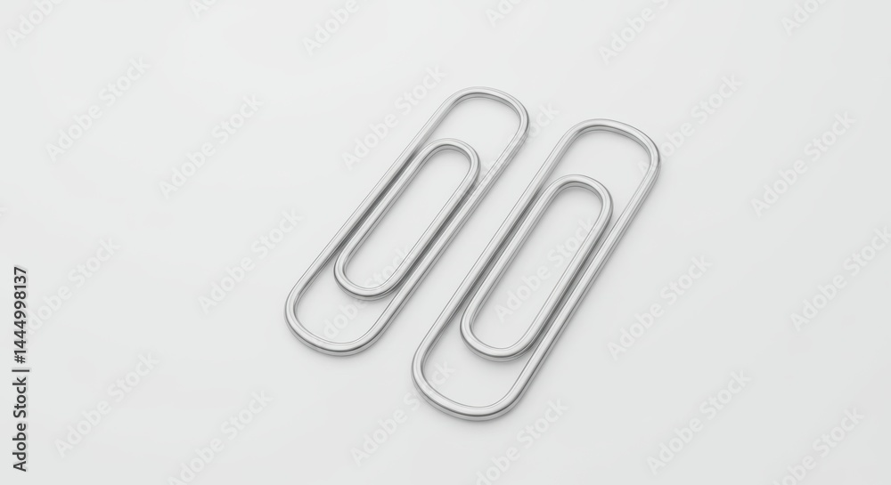 Paperclip Pair on White Background