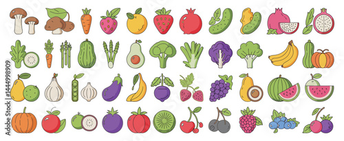 Colorful Collection of Fresh Fruits and Vegetables