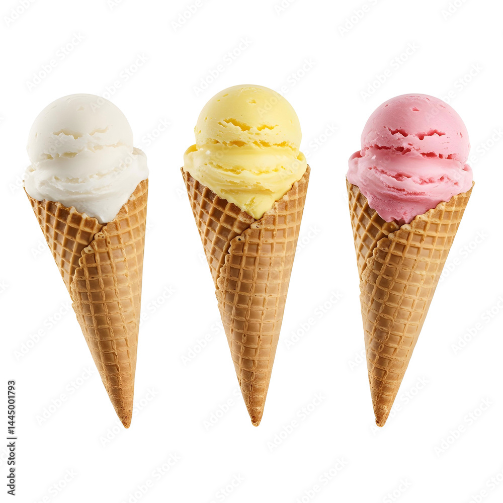 Set of ice cream isolated on transparent background Set of ice cream isolated on transparent background