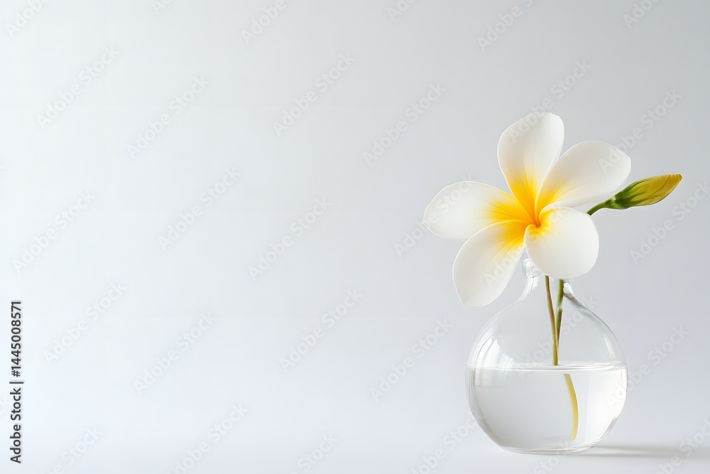 Frangipani in Transparent Vase Isolated Frangipani in Transparent Vase Isolated