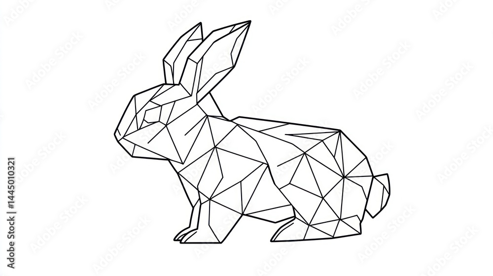 Geometric rabbit design, line art, stylized animal, graphic illustration, printable art Geometric rabbit design, line art, stylized animal, graphic illustration, printable art