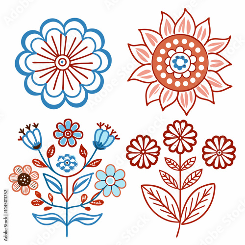 premium vector elegant watercolor folower