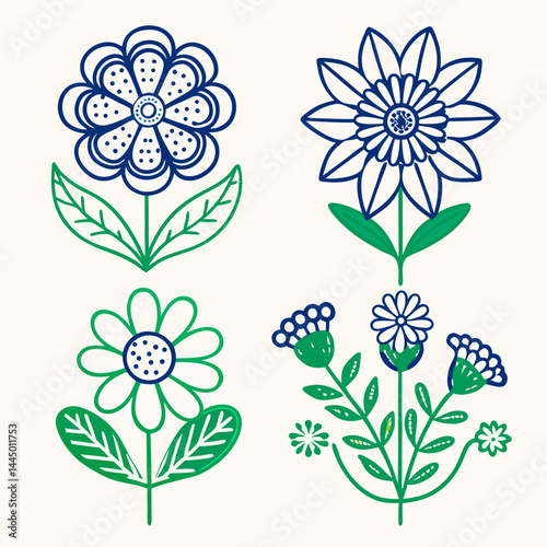 premium vector elegant watercolor folower