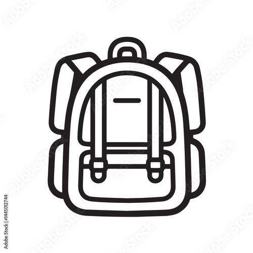 Backpack icon in trendy outline style design. Vector graphic illustration. Backpack icon for website design, logo, app, and ui. .EPS 10