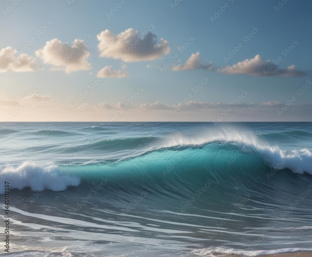 Fototapeta premium Dreamy blue waves, blurred, serene atmosphere , texture, peaceful
