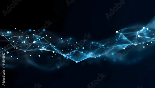 Wallpaper Mural A mesmerizing abstract representation of digital connections, featuring glowing lines and nodes against a dark background, symbolizing innovation and data flow. Torontodigital.ca
