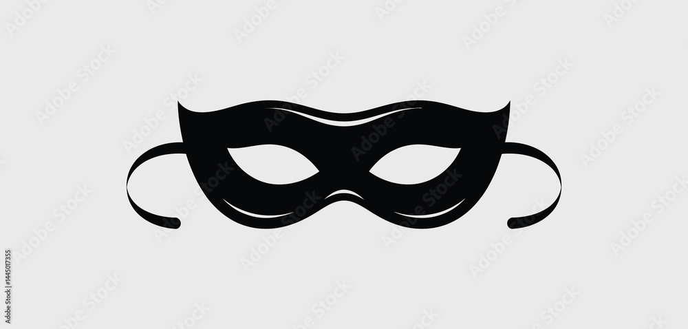 Elegant Black Mask Illustration for Party Invitation Elegant Black Mask Illustration for Party Invitation
