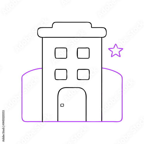 Hotel icon illustration with star  