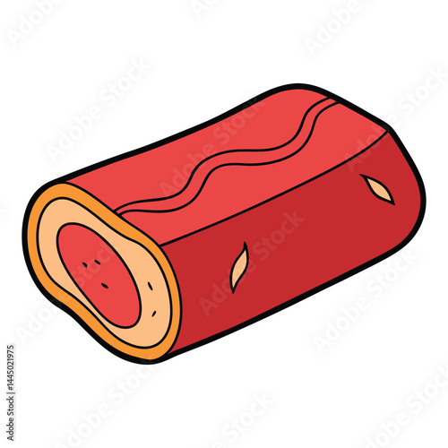 A fresh, thin slice of premium meat with rich color and texture, perfect for sandwiches, charcuterie, or grilling. Its tender, flavorful quality enhances any dish.