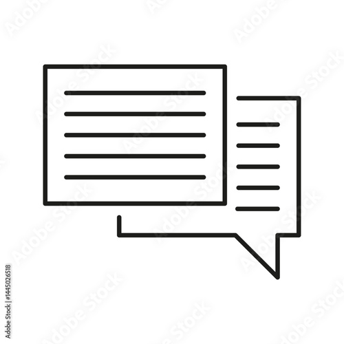 Chat Bubbles Line Icon. Communication, Messaging, And Conversation Outline Symbol. Social Interaction And Online Chatting. Editable Stroke. Isolated Vector Illustration