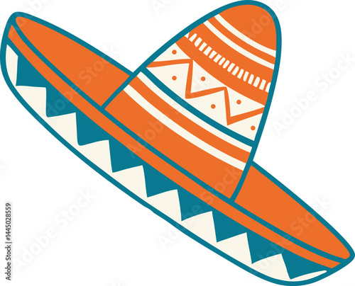 Isolated object of sombrero and hat sign. Mexican Traditional Sombrero Hat cinco de mayo