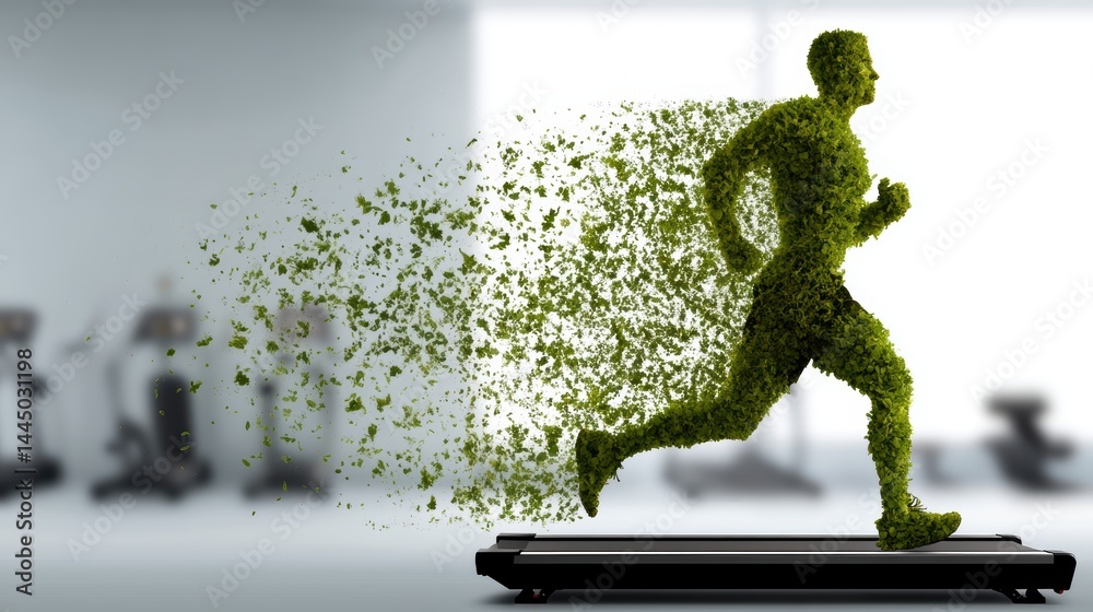 Silhouette of an athlete made of vegetables symbolizes a diet and a healthy lifestyle