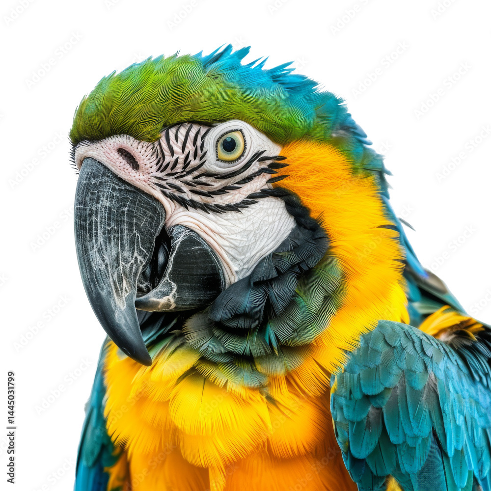 Fototapeta premium Colorful Blue and Yellow Macaw Close-Up