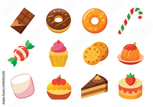 sweetness vector illustration set isolated on white background