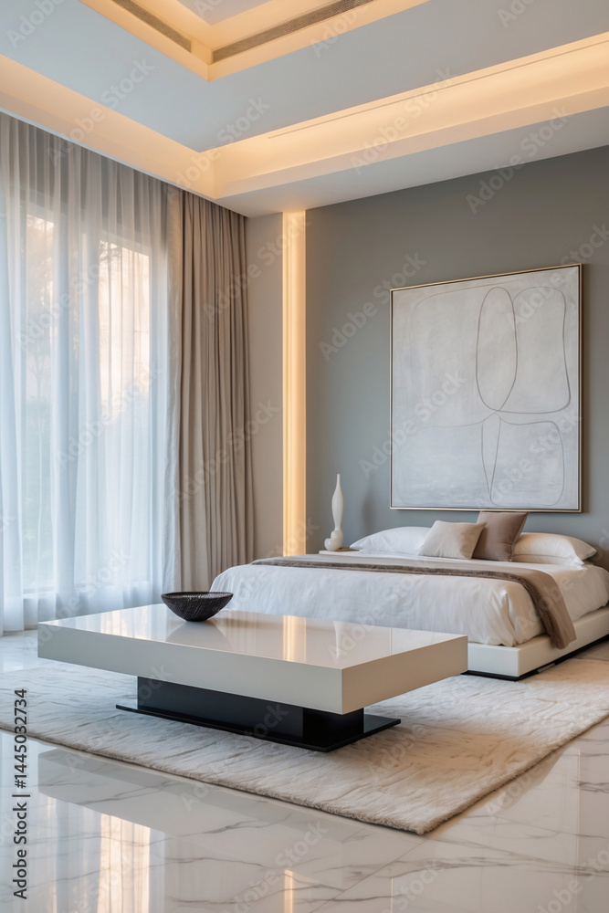 sleek and modern minimalist bedroom design in white with marble table and floor contemporary home apartment serene space Modern Contemporary Interior Design Inspiration sleek and modern minimalist bedroom design in white with marble table and floor contemporary home apartment serene space Modern Contemporary Interior Design Inspiration