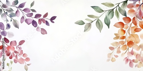 Fototapeta Naklejka Na Ścianę i Meble -  watercolor drawing of flowers on white backdrop. painting flowers background. illustration floral nature.  flower wallpaper for greeting cards, weddings or birthdays. Copy space. space for text