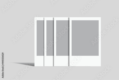Vector Realistic Blank Polaroid Photo Frame Mockup. Template vintage retro style suitable for showcasing your album photo, collage, snapshot film, poster, portfolio, art, photography, trending designs