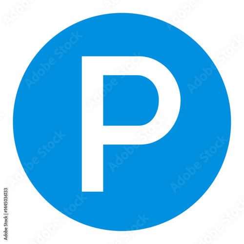parking sign on blue isloated a white background