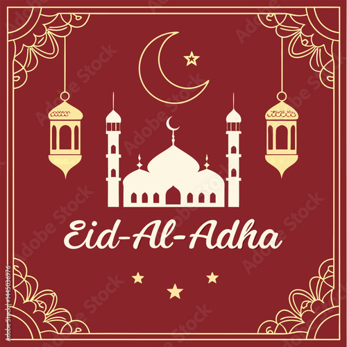 Eid Al Adha Greetings Card Eid Mubarak Qurban Mubarak