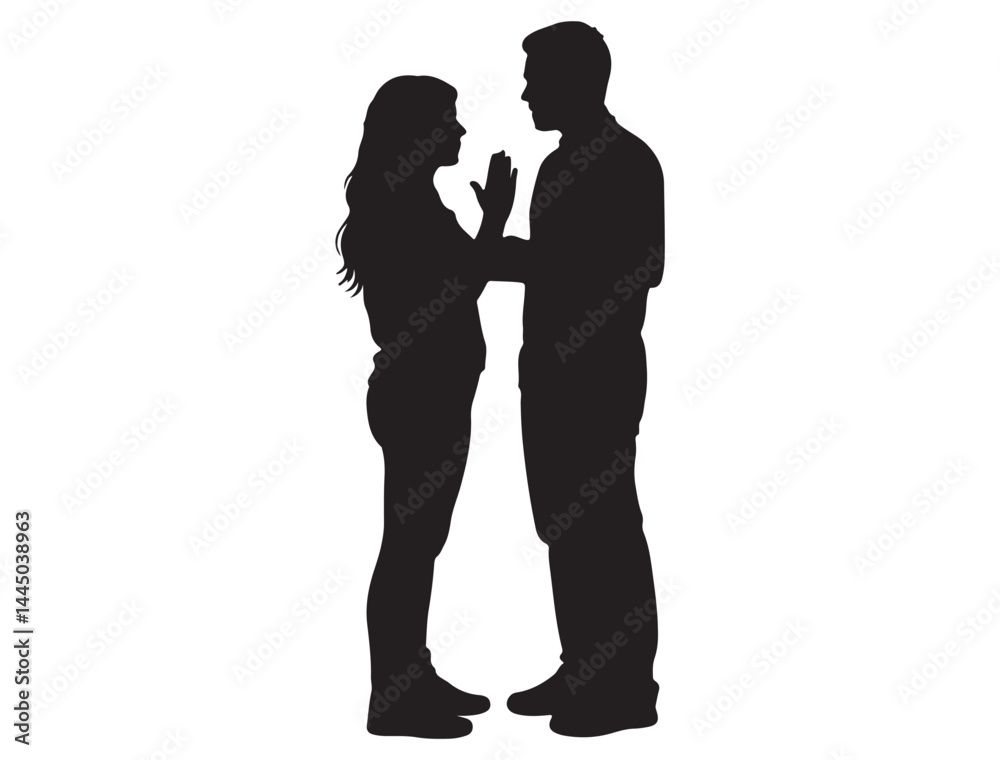 COUPLE ARGUING SILHOUETTE COUPLE ARGUING SILHOUETTE