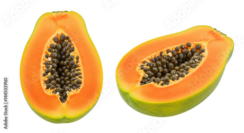 Isolated Cut Papaya