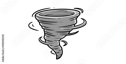 Good icon. Cartoon tornado swirling in motion