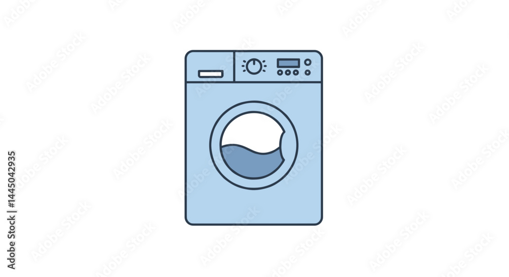 Good icon. Washing machine in light blue style Good icon. Washing machine in light blue style