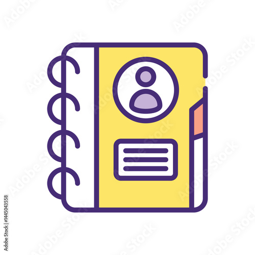Contact Book Icon vector stock illustration