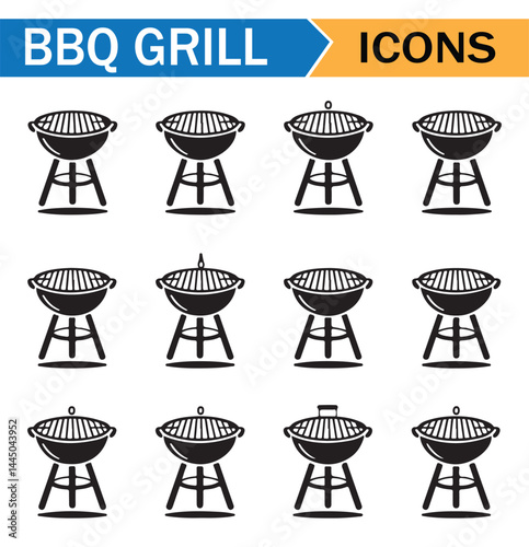 Silhouette of Cooking Grills for Barbecue Use and Meal Preparation