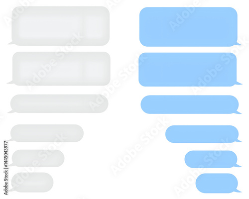 Message smartphone template. Mobile chatting sms app template bubbles. Message bubbles chat on smartphone icons. Phone chatting sms template bubbles