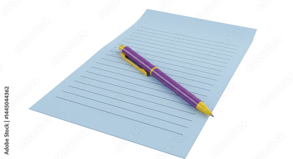 Isolated Pen With Paper Isolated Pen With Paper