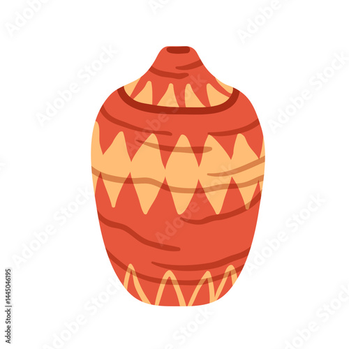 Empty vase, traditional Moroccan vessel. Ceramic art, pottery with geometric ...