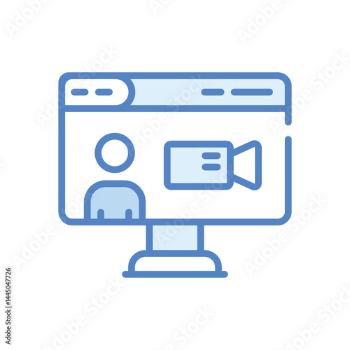 Online Meeting Icon vector stock illustration