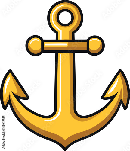 Nautical Anchor Vector Illustration Design – Premium Maritime Symbol of Stability, Navigation, and Seafaring Adventure