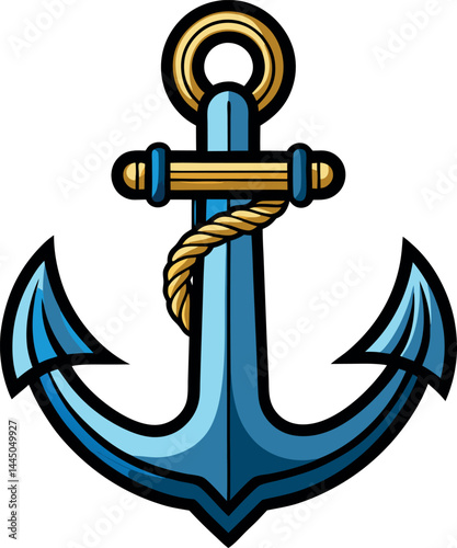 Nautical Anchor Vector Illustration Design – Premium Maritime Symbol of Stability, Navigation, and Seafaring Adventure