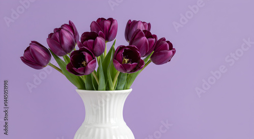 Wallpaper Mural Stunning Purple Tulips in White Vase Beautiful Flower Photography isolated on transparent background Torontodigital.ca