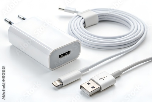 usb cable on white background