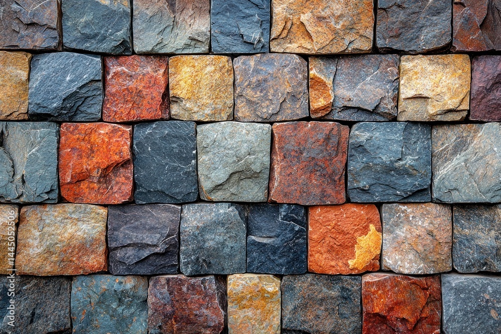Colorful stone wall texture background. (1)