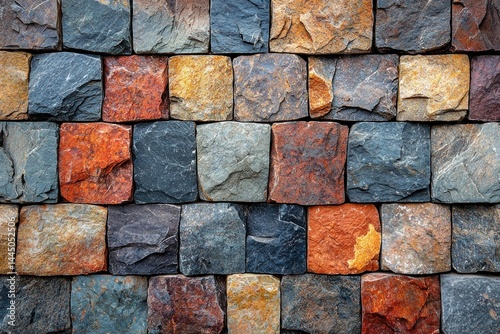 Colorful stone wall texture background. (1)