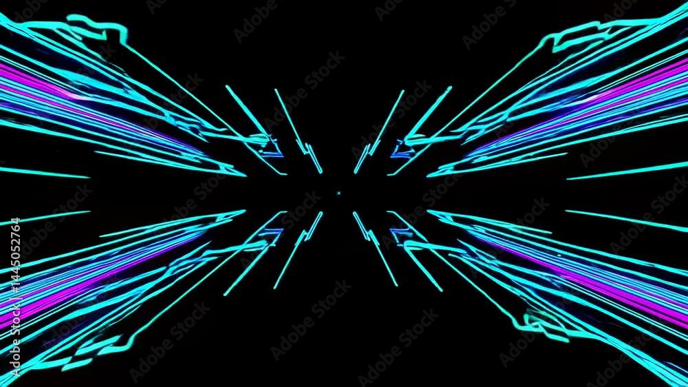 Colorful Neon Light Speed Tunnel Effect