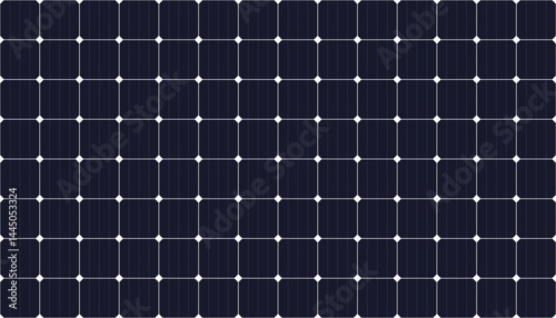 Seamless pattern of a solar panel grid. Monocrystalline type of solar panel. Design ideal for modern renewable technologies, alternative energy and green technology themed. Vector illustration 