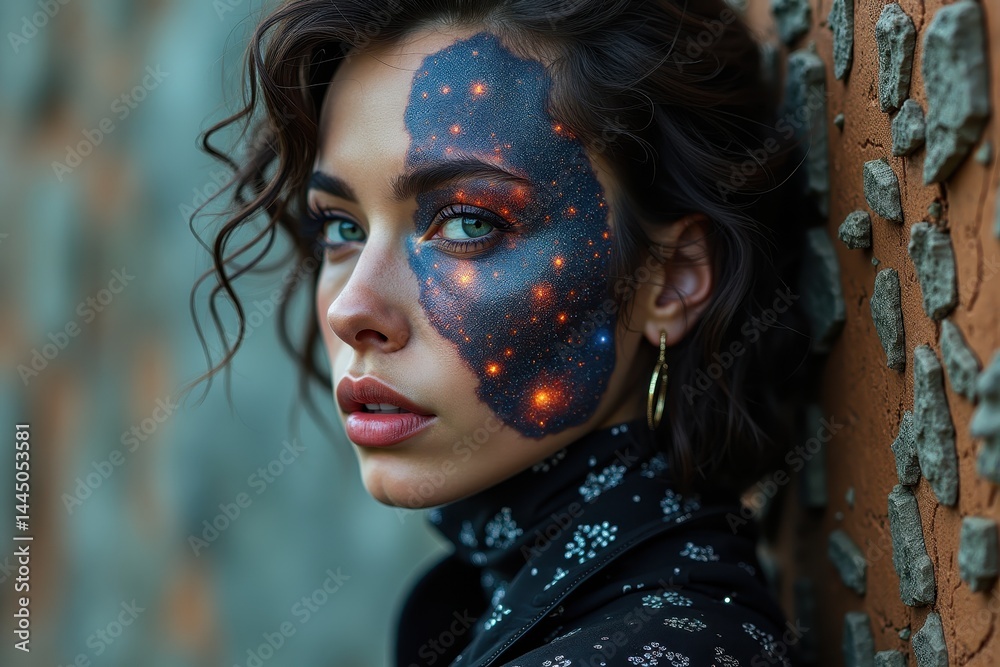 Galactic face art: cosmic beauty expression