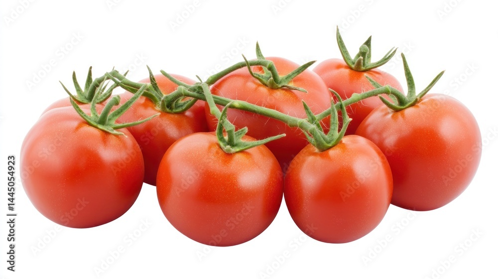 Fresh, ripe tomatoes on the vine Fresh, ripe tomatoes on the vine