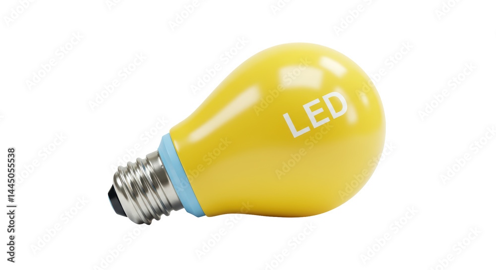 Isolated Yellow LED Light Bulb Isolated Yellow LED Light Bulb