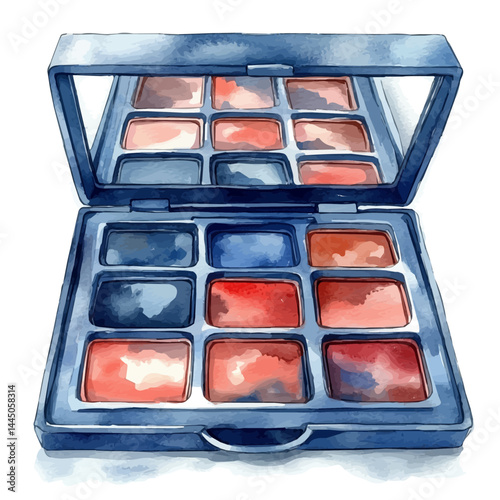 illustration of Camouflage Face Paint Palette, watercolor vector, isolated on a white background.