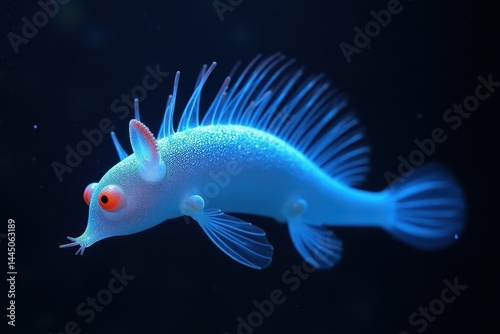 Unique glowing creature in deep sea exploration